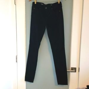AG Black Velvet Skinny Straight Leg Jeans